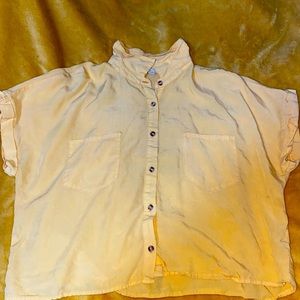 Yellow cropped button up top